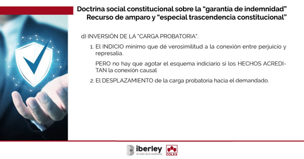 Doctrina social constitucional sobre la garantía de indemnidad