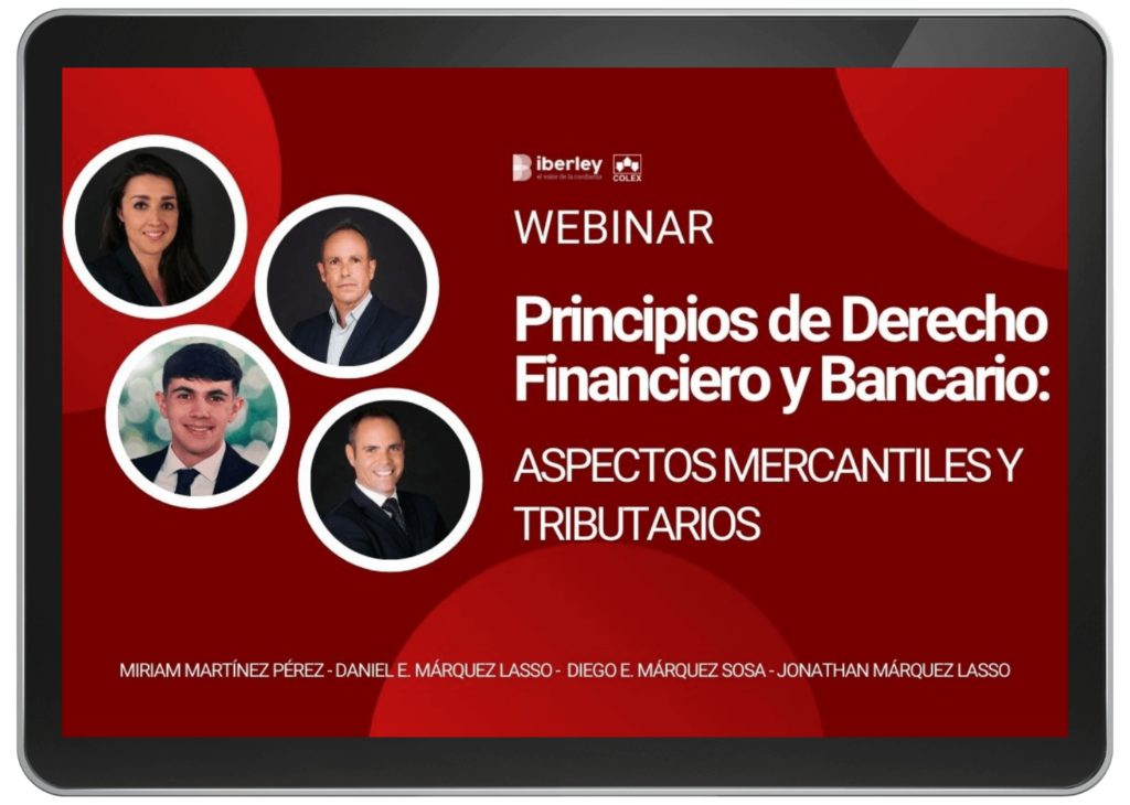 webinar sobre principios de Derecho Financiero y Bancario: aspectos mercantiles y tributarios